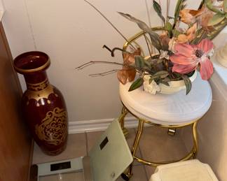Digital Scales, Large Vase, Vanity Chair