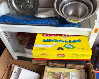 Stainless steel bowls, Laundry Room Caddy for between washer dryer, Games