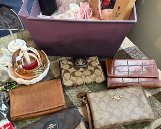Vintage Coach wallets and wristlet, Leather Dooney and Burke Wallet