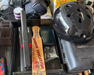Industrial style stapler, bike helmet 