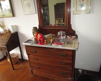 Antique Victorian marble top dresser