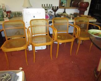 Bentwood Prague chairs designed by Josef Hofmann Czech 1970's