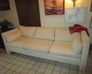 1965 Brandrud white sofa, amazing fabric and WHITE no stains....