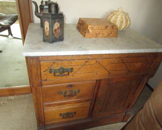 Antique Victorian marble top commode