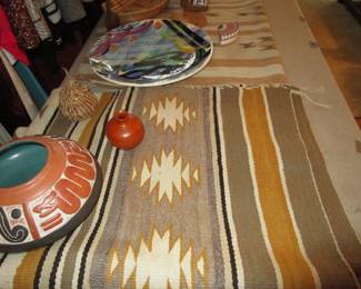 Navajo rugs and SW pottery