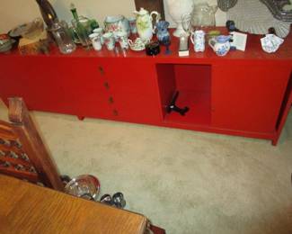 Red Mid Century Modern credenza's