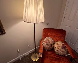 Floor lamp $45
Rust color rocker with ottoman $175
It’s in perfect condition.