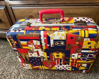 Vintage 2 pc suitcase set