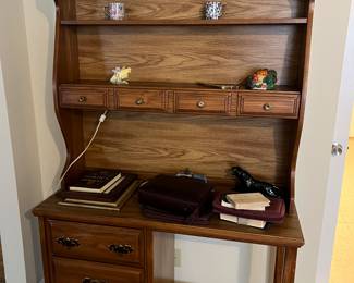 Solid wood desk with hutch $250
44w x 17d x 72t