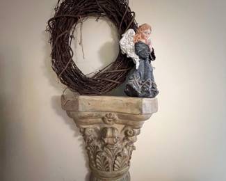 Wall sconce $25 fairly large.
Wreath $8
Angel sold