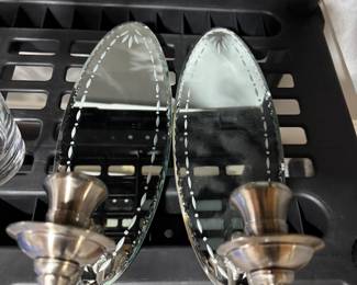 Party lite wall sconces( there is also two paris of large mirrors that match this