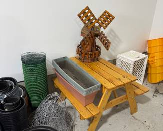 little picnic table and windmill
