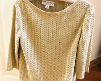 St. John Gold Woven Top