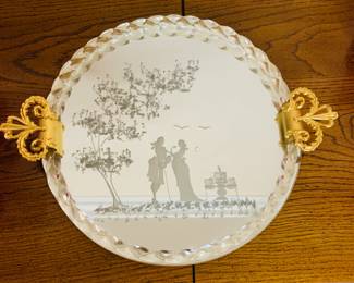 Murano Glass Etched Tray