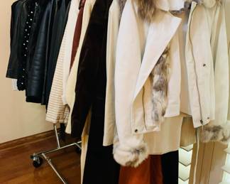 Fur Coats, Leather Jacket & Pant Sets - Size S/M