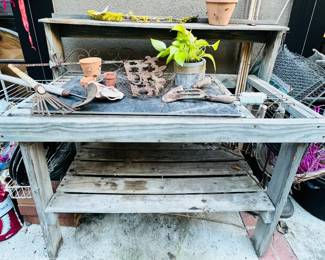 Rustic potting table