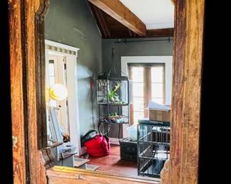 Vintage rustic wood mirror