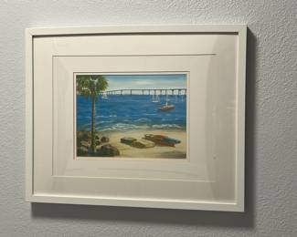 Framed Coronado Bridge Art