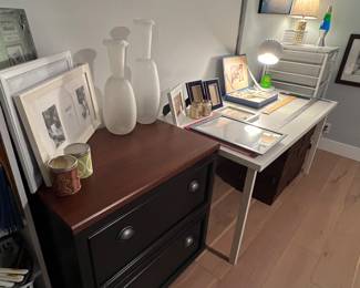 File Cabinet, Picture Frames, Desk