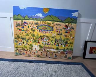 Large Signed Art On Canvas