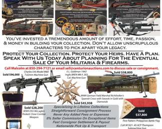 Sell Firearms Wartime Military Collectibles With Centurion  Contact Us Today