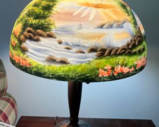 reverse painted lamp