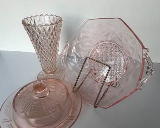 pink depression glass