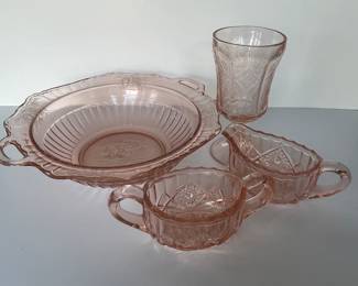 pink depression glass