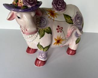 ceramic floral cow