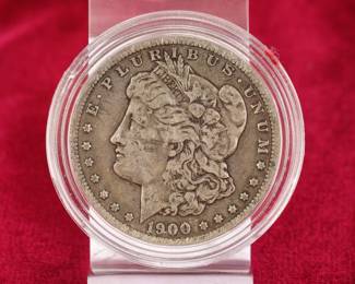 1900 Morgan silver dollar coin