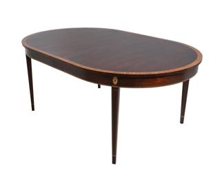 Stickley inlaid mahogany Chippendale dining table