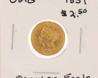 1851 Solid Gold Quarter Eagle coin
