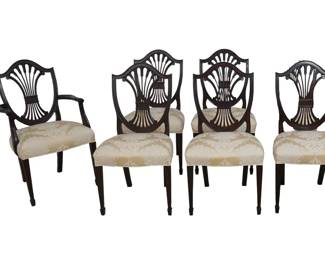 Stickley mahogany Regency Wheat Sheaf back dining chairs (5)