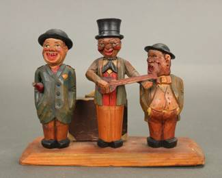 Anri Carved wood bar set / music box