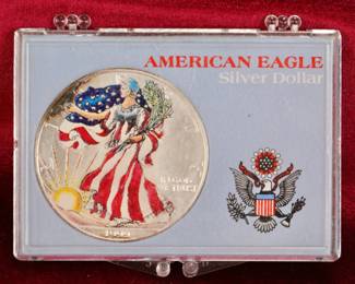 American Eagle - colorized silver dollar coin