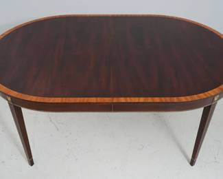 Stickley inlaid mahogany Chippendale dining table
