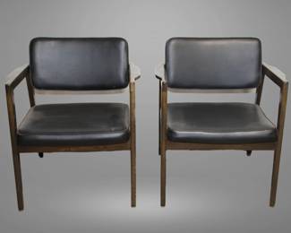 Pair MCM Blk Chairs