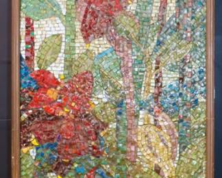 7 ft tall Mid-Century Modern Wall Mosaic from Hawaii (Possibly from Braniff Airlines in Airport)