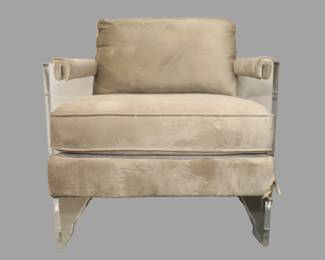 Lucite and velvet lounge chair #1