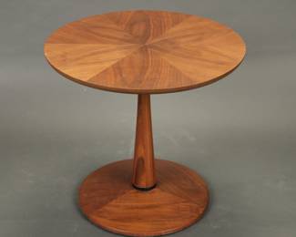 Kipp Stewart for Drexel Mid-Century Modern walnut pedestal table