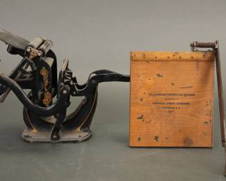 Antique miniature cast iron printing press +