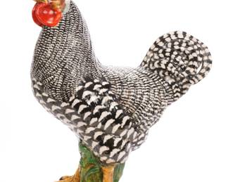 large Majolica rooster