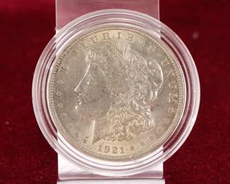 1921 Morgan silver dollar coin