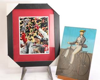 bicycle sign & Patrick Mahommes super bowl photo
