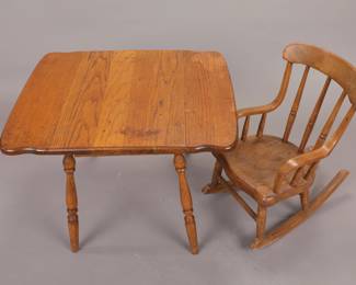 vintage child's table & rocking chair
