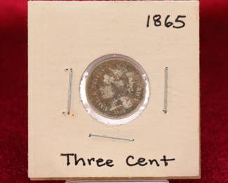 1865 3 cent coin
