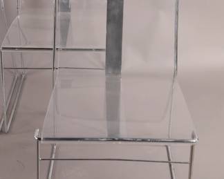 Jacques Charpentier lucite & chrome chairs - MCM