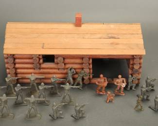 Lincoln logs fort with soldiers