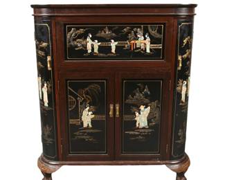 Art Deco Japanned Bar cabinet