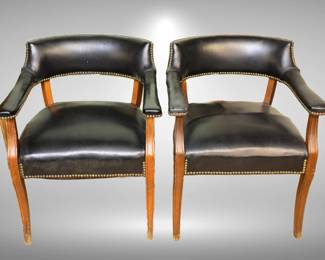 Pair MCM blk chairs 